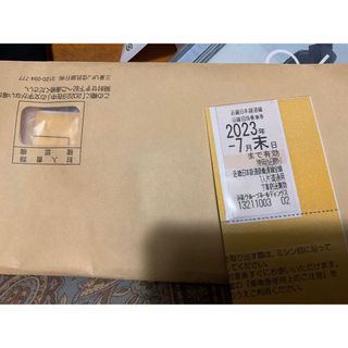 近鉄乗車券【全線一回乗車券1枚、2023.07.31迄有効】(鉄道乗車券)