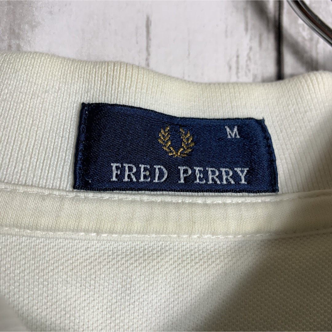 FRED PERRY(フレッドペリー)の【激レア】古着 90's メンズ ポロシャツ 白 ハーフボタン 超希少 ★1点物 メンズのトップス(ポロシャツ)の商品写真