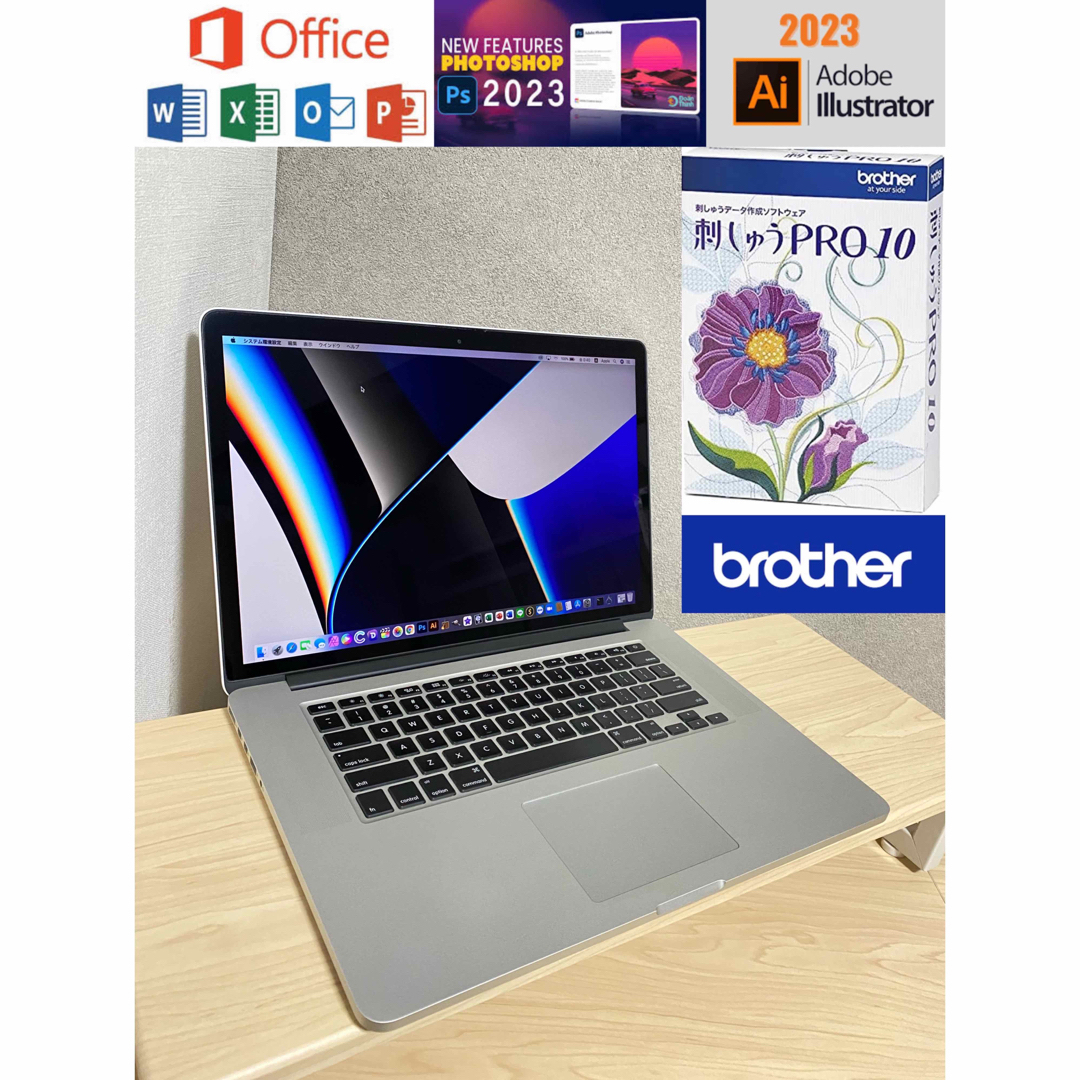 brother - 刺繍ミシンノートパソコン、ブラザー 刺しゅうプロ10/MacBook Pro。の通販 by Apple's shop