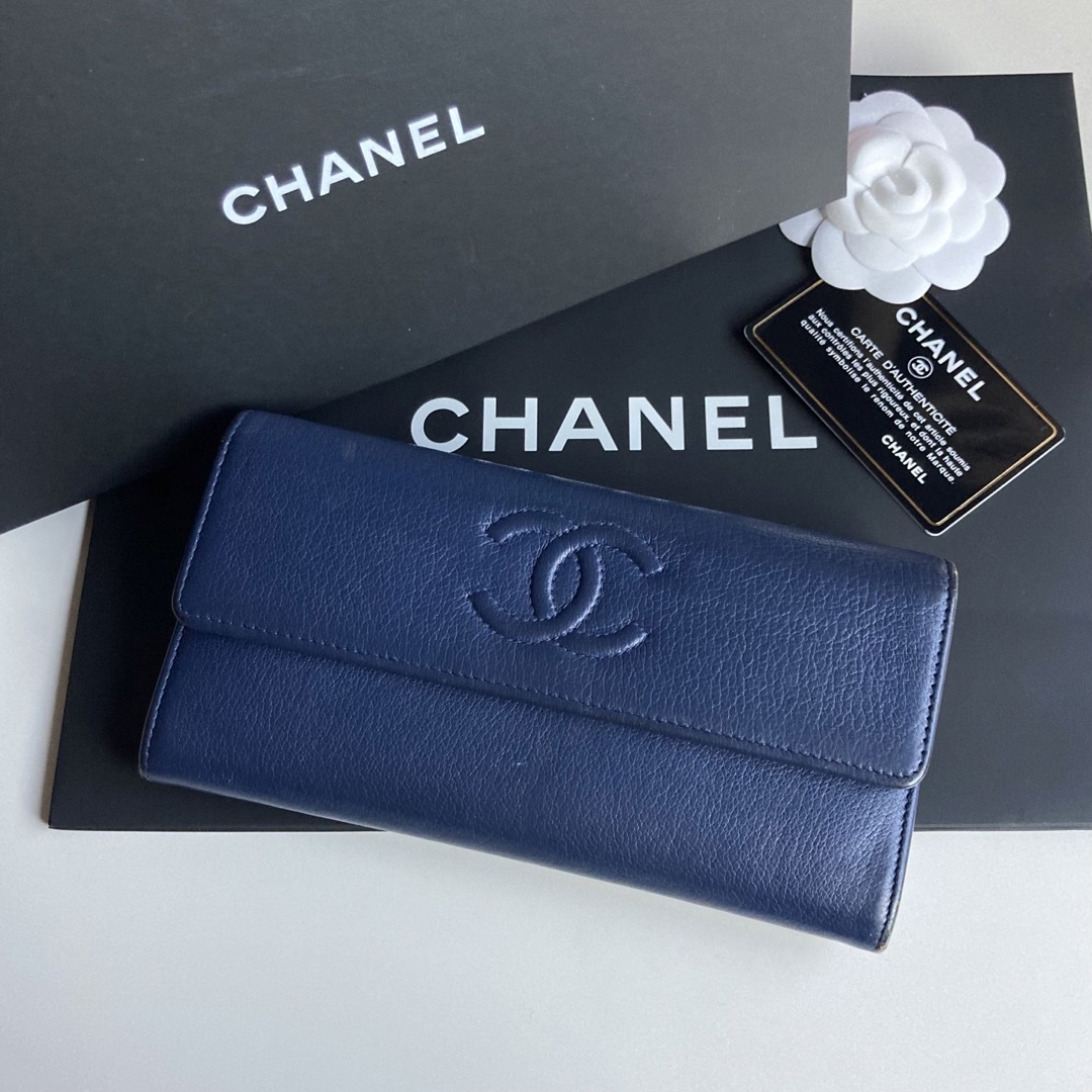 CHANEL長財布 キャビアスキン