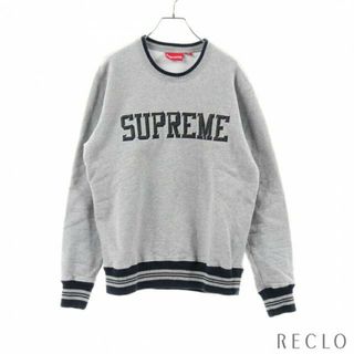 シュプリーム(Supreme)のFelt Shadow Crewneck スウェットシャツ グレー ブルーグリーン ロゴ(スウェット)