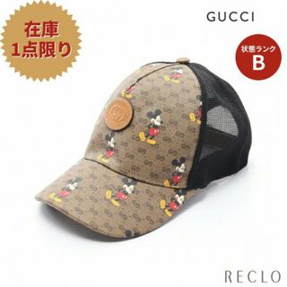 グッチ(Gucci)のGUCCI × Disney マイクロGGスプリーム 帽子 キャップ PVC レザー メッシュ ブラウン ブラック マルチカラー(キャップ)