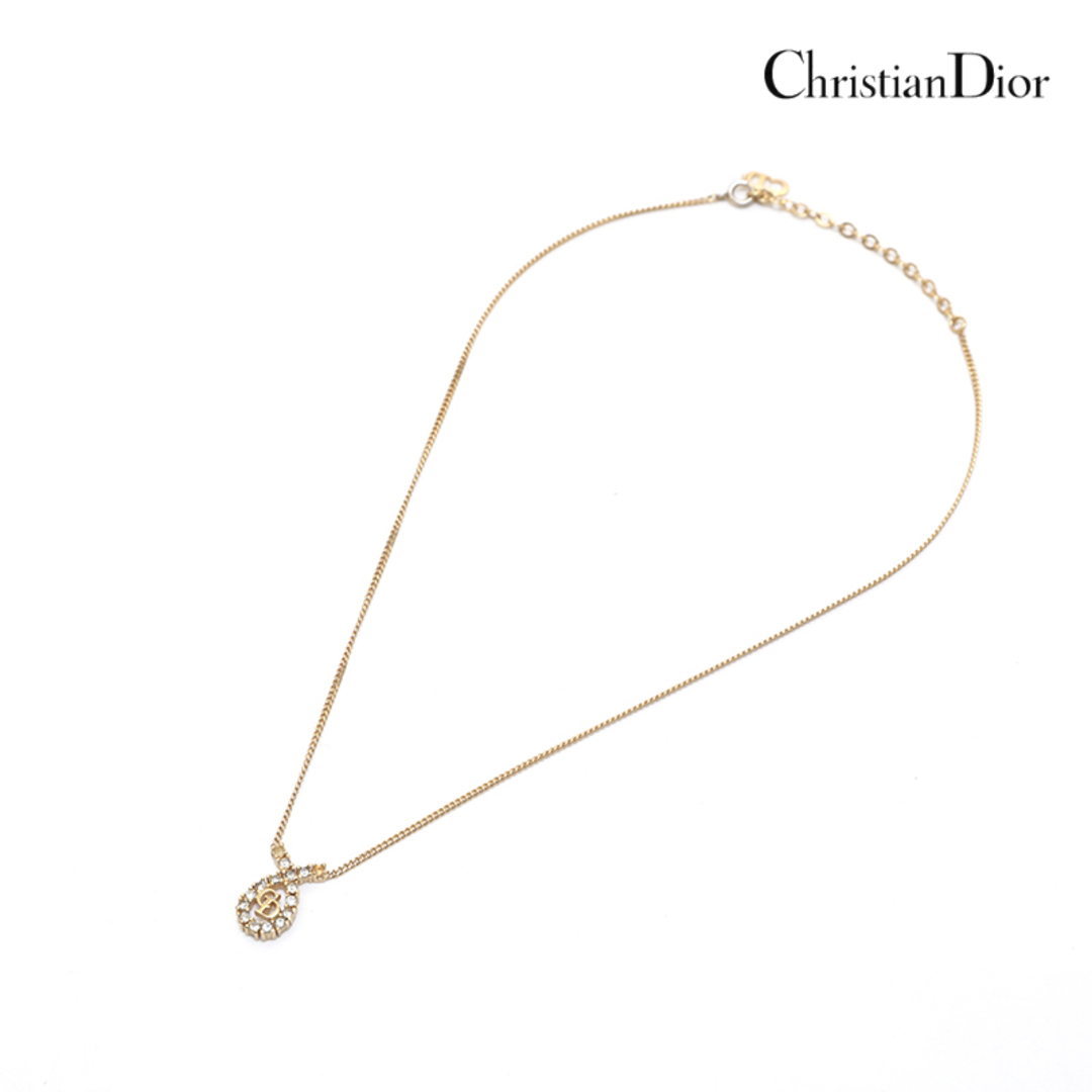 ディオール Dior ロゴ ラインストーン ネックレス
