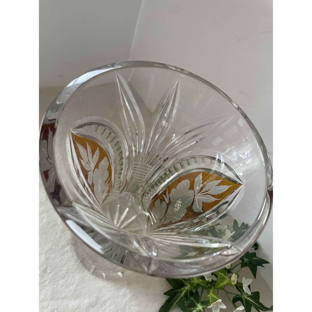 匿名配送　POLONIA 花瓶　25㎝　クリスタル花瓶　カットグラス　フラワー 3