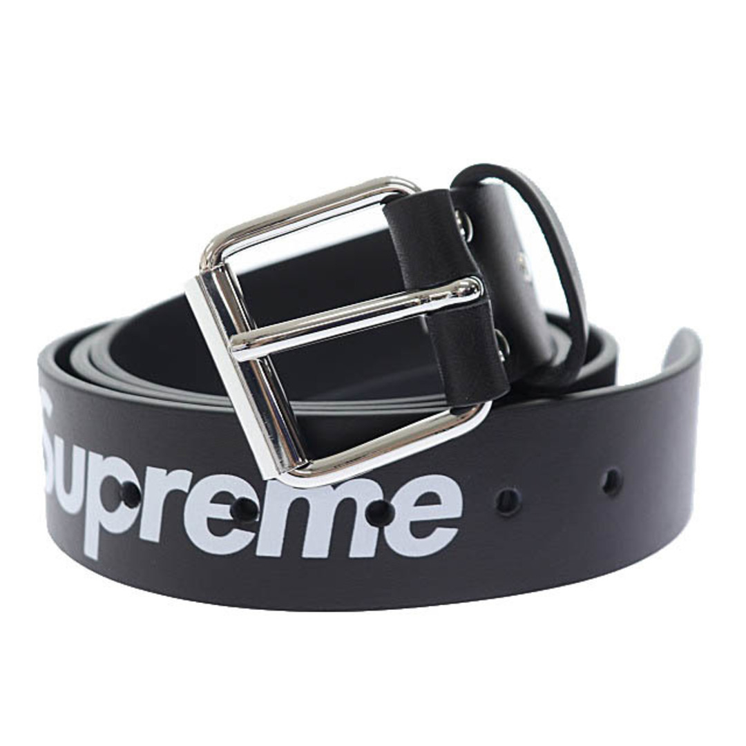 シュプリーム SUPREME 22SS リピート ロゴ レザー ベルト XL 黒