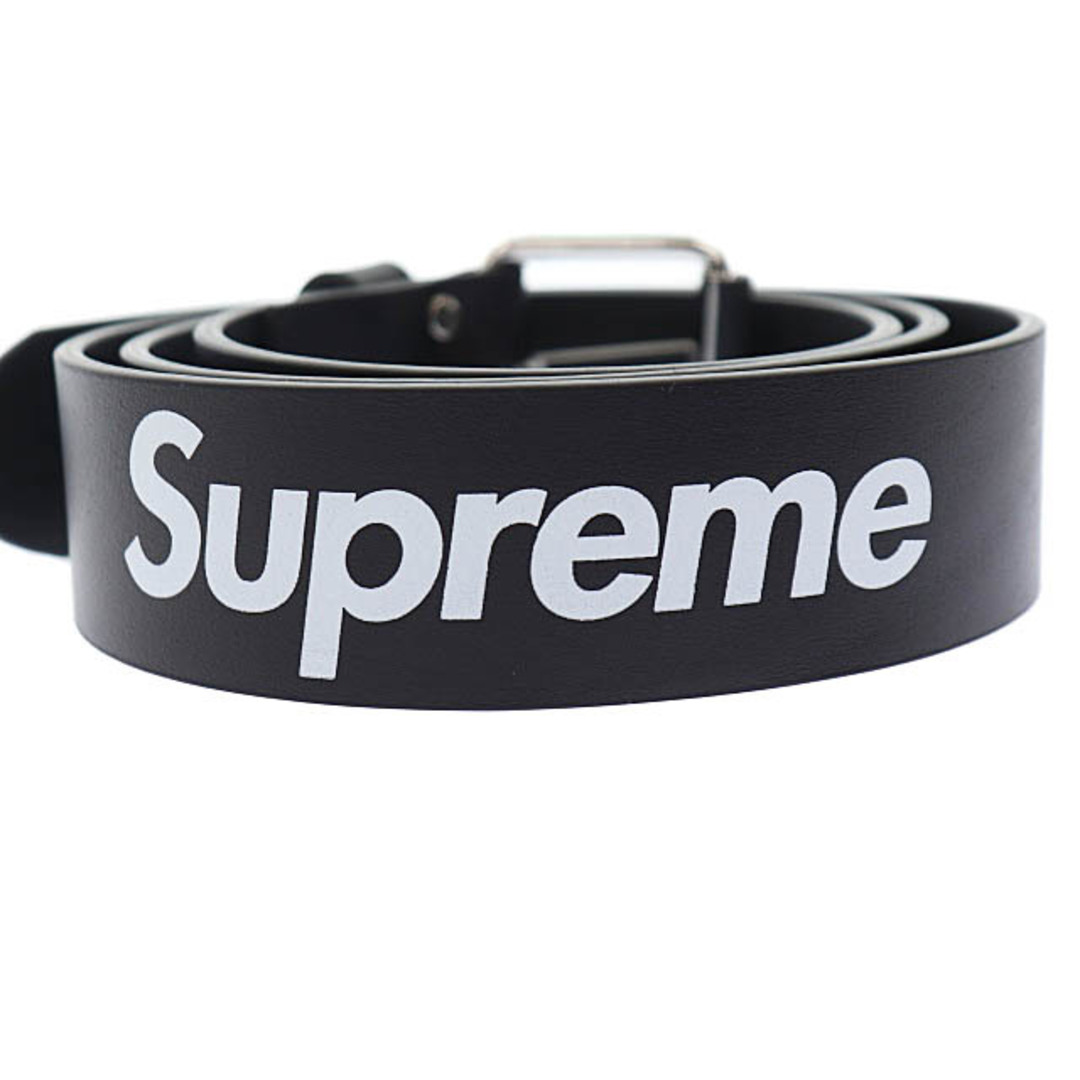 SUPREME シュプリーム レザー ロゴ ベルト #XL - ブラック by