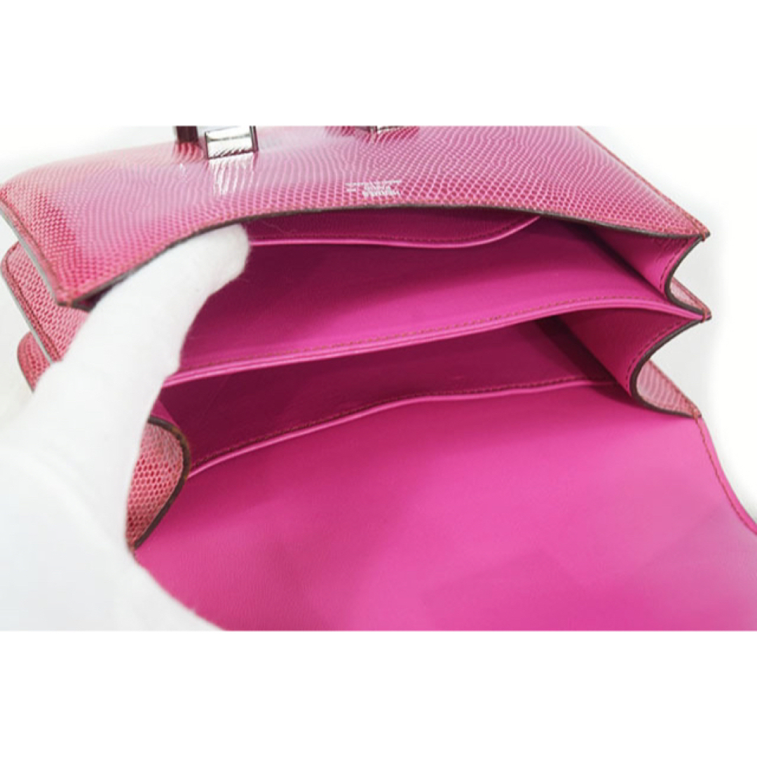 Hermes(エルメス)のHERMES エルメス コンスタンス3 ミニ リザード ピンク R金具 本物 レディースのバッグ(ショルダーバッグ)の商品写真
