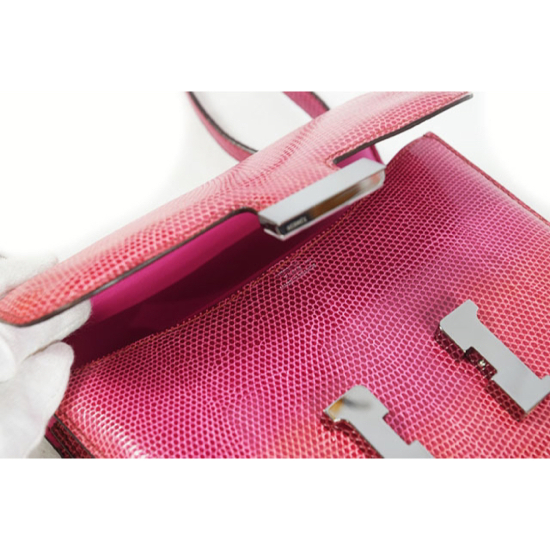 Hermes(エルメス)のHERMES エルメス コンスタンス3 ミニ リザード ピンク R金具 本物 レディースのバッグ(ショルダーバッグ)の商品写真