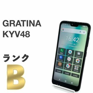 キョウセラ(京セラ)の液晶美品 GRATINA KYV48 ブラック au SIMロック解除済み ⑫(スマートフォン本体)