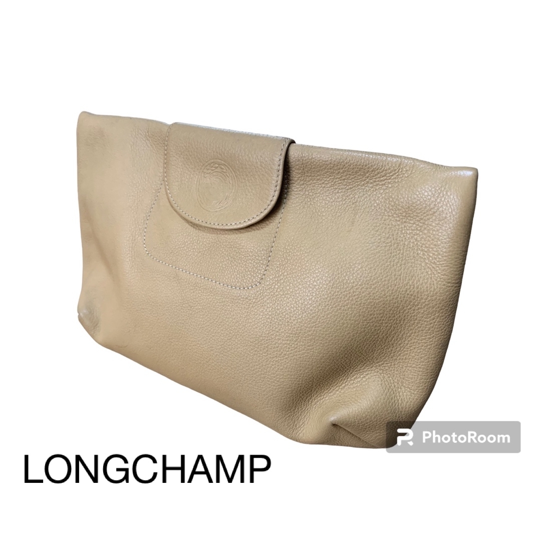 【良品】LONGCHAMPロンシャン セカンドバック(仏製) 黒　バネ開閉