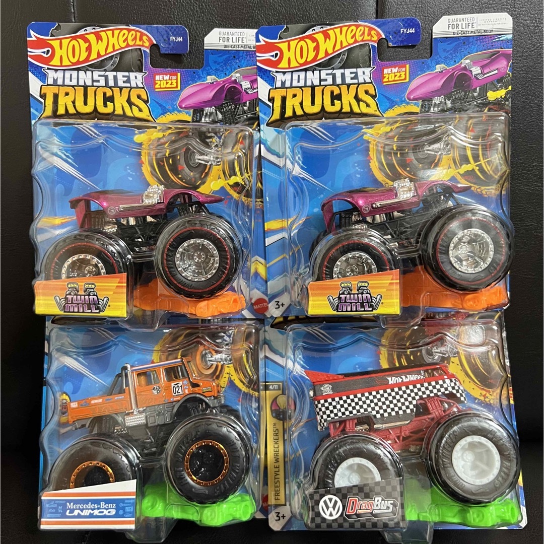 Hot wheels ホットウィール モンスタートラックツインミル 4台セット