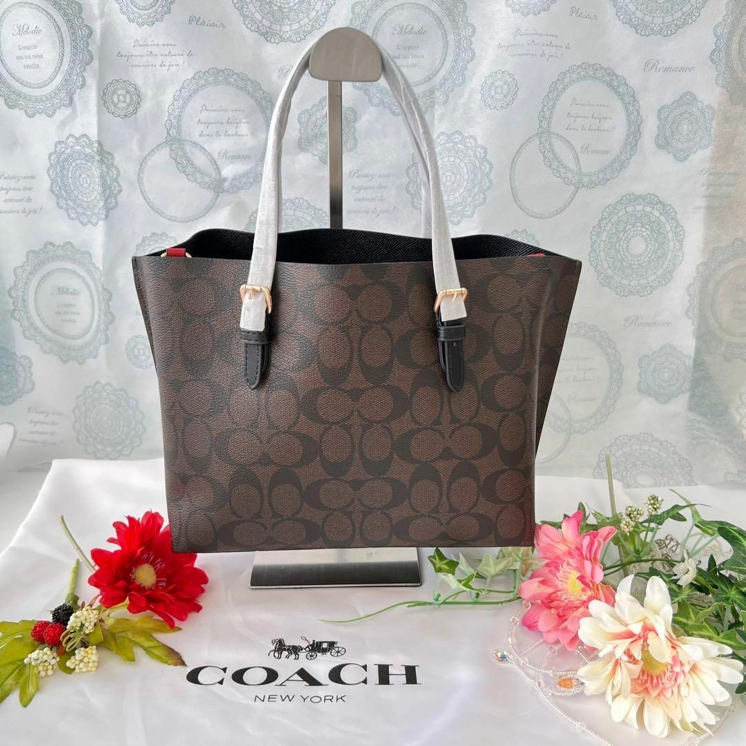 COACH コーチ シグネチャー ダークブラウン ショルダーバッグ