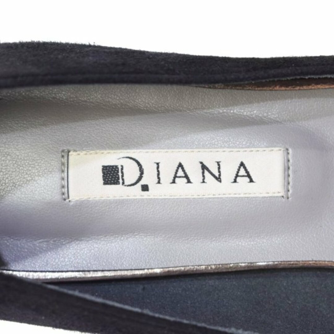 DIANA(ダイアナ)のダイアナ パンプス フラットシューズ ポインテッドトゥ スエード リボン 黒 レディースの靴/シューズ(ハイヒール/パンプス)の商品写真