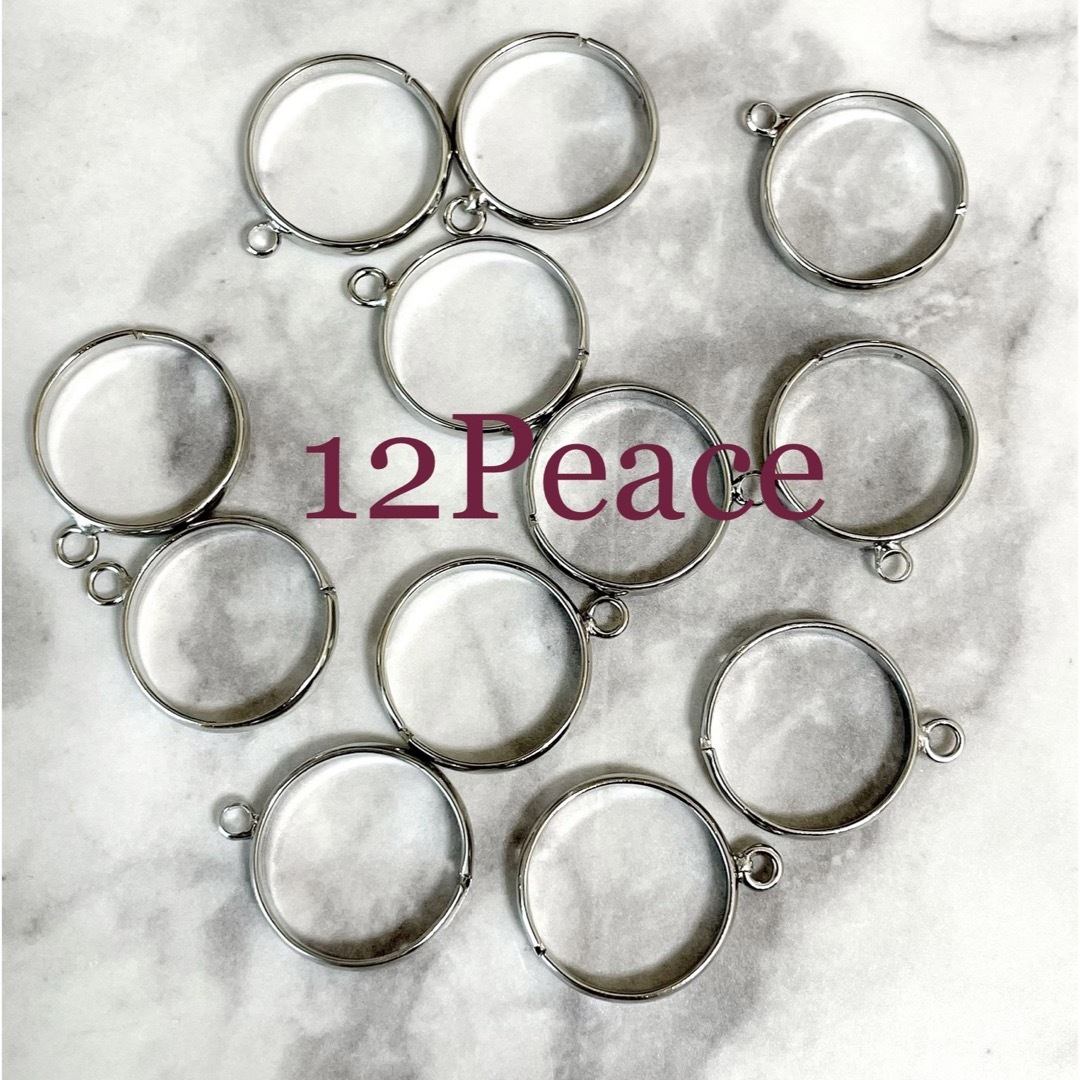 シルバーカラー/カン付きリングパーツ12Peace ハンドメイドの素材/材料(各種パーツ)の商品写真