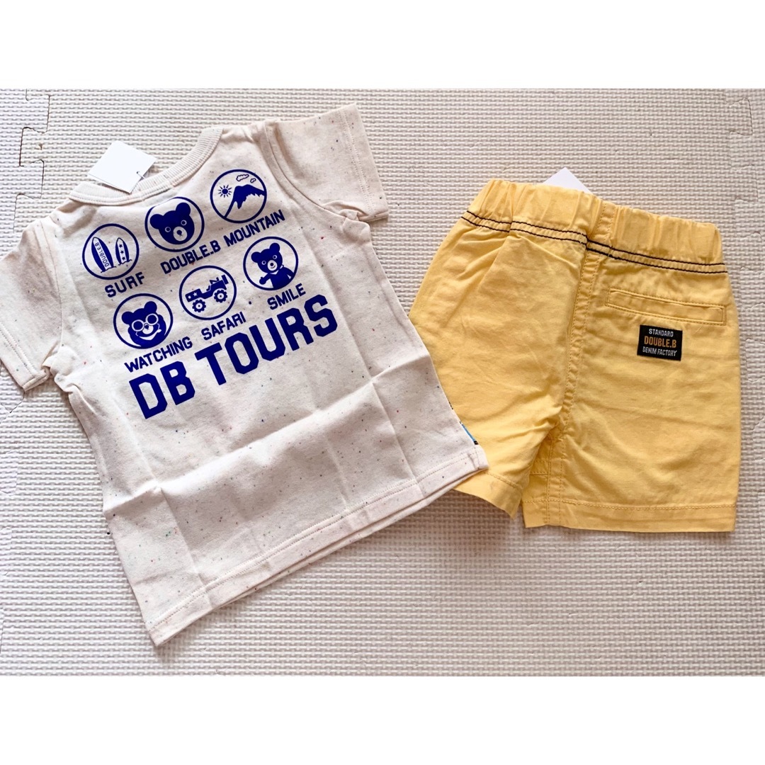 DOUBLE.B(ダブルビー)の新品　ミキハウス　Tシャツ短パンセット　80 キッズ/ベビー/マタニティのベビー服(~85cm)(Ｔシャツ)の商品写真