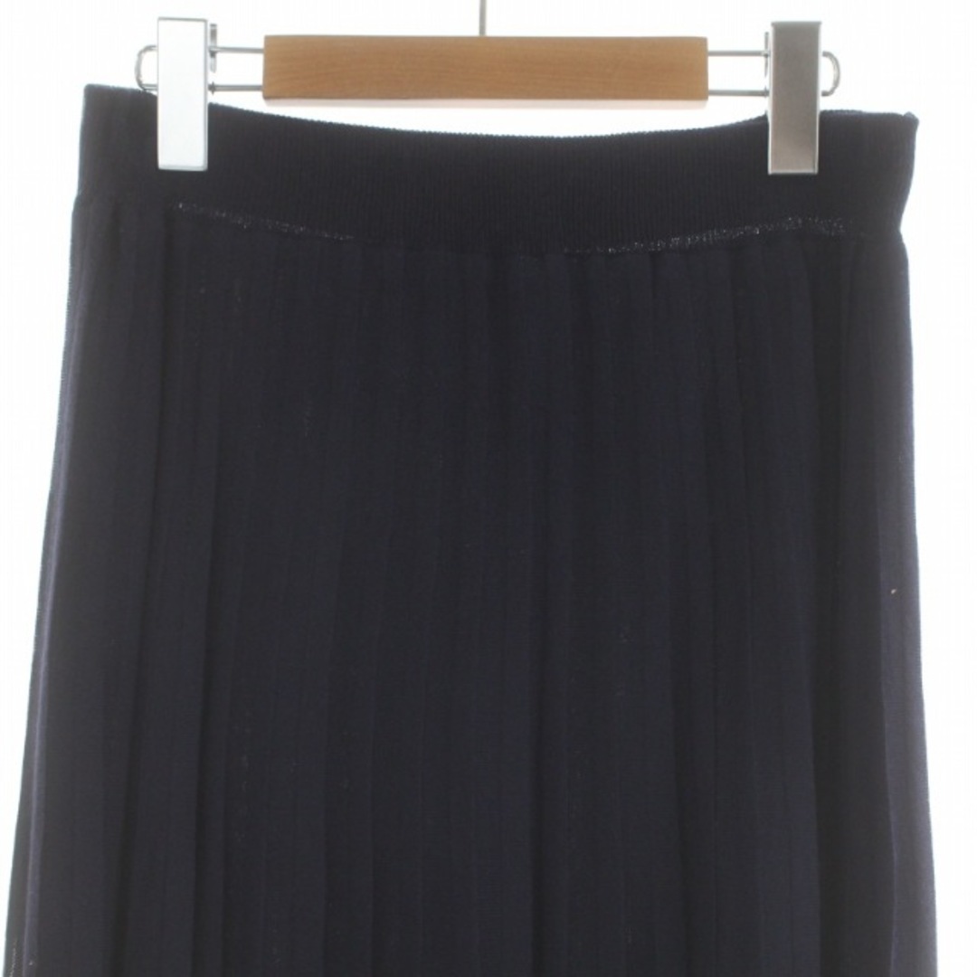 SLOBE IENA(スローブイエナ)のスローブ イエナ ニットプリーツスカート イージー ロング 紺 ネイビー レディースのスカート(ロングスカート)の商品写真