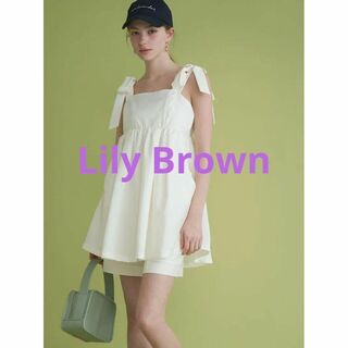 リリーブラウン(Lily Brown)のLily Brown　ショルダーリボンブラウス　ホワイト(シャツ/ブラウス(半袖/袖なし))
