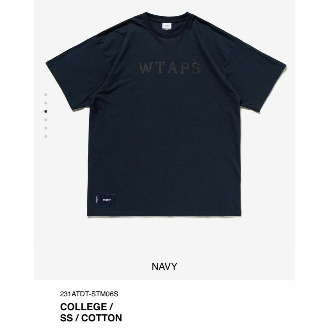 NAVY  L 23SS WTAPS COLLEGE / SS / COTTON