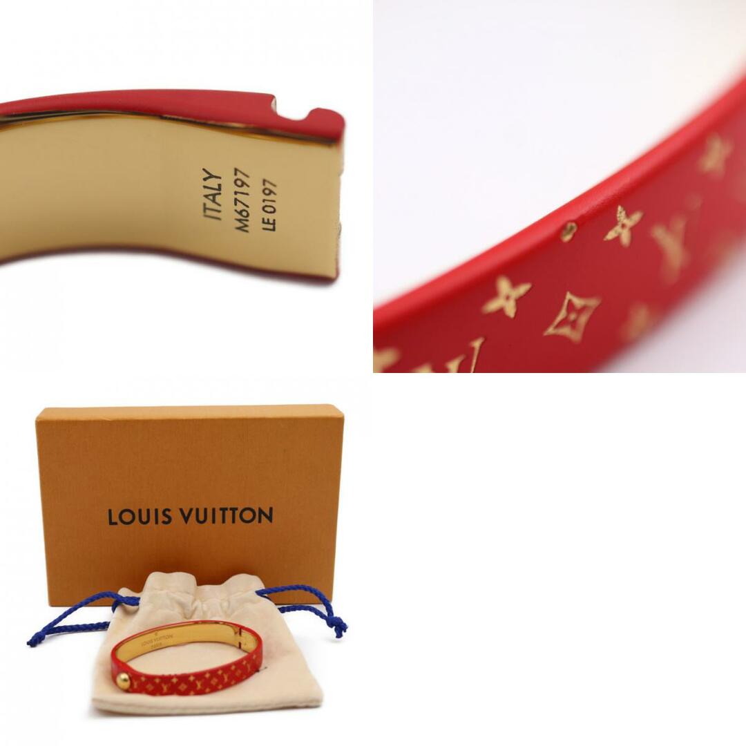 LOUIS VUITTON(ルイヴィトン)のLOUIS VUITTON ルイ ヴィトン  カフ ナノグラム ブレスレット M67197 メタル   レッド ゴールド  ビトン S【本物保証】 レディースのアクセサリー(ブレスレット/バングル)の商品写真