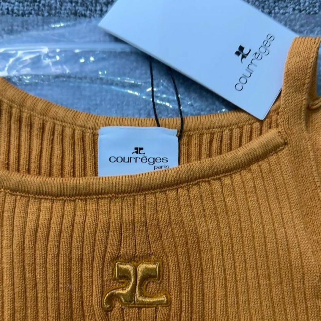 取扱店舗限定アイテム Courreges ロゴリブニット ポイントティ タンク