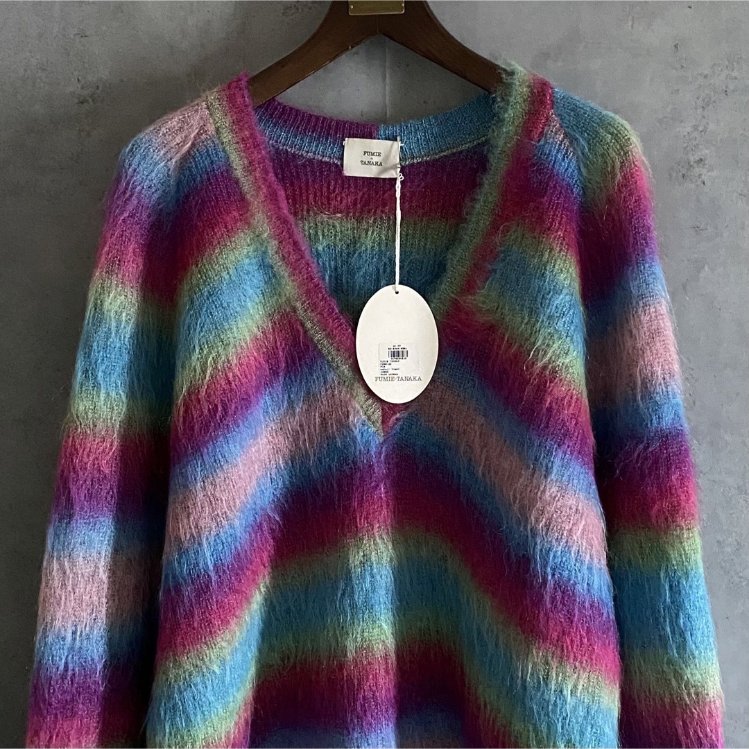 両立のぼり 大 FUMIE=TANAKA フミエタナカ vneck mohair モヘア ニット