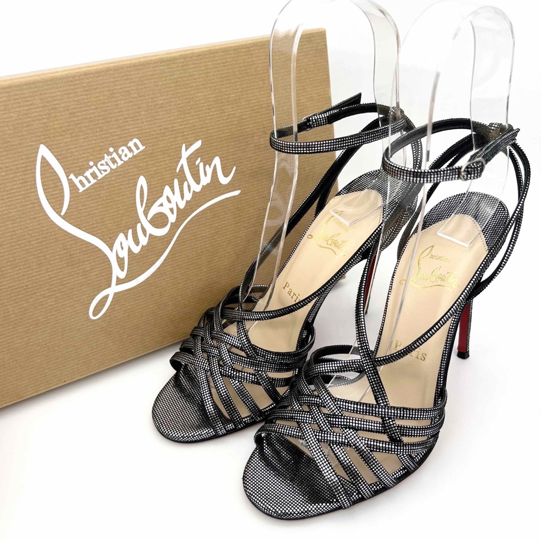 Christian Louboutin(クリスチャンルブタン)の美品✨ クリスチャンルブタン 24cm サンダル ブラック シルバー ハイヒール レディースの靴/シューズ(サンダル)の商品写真