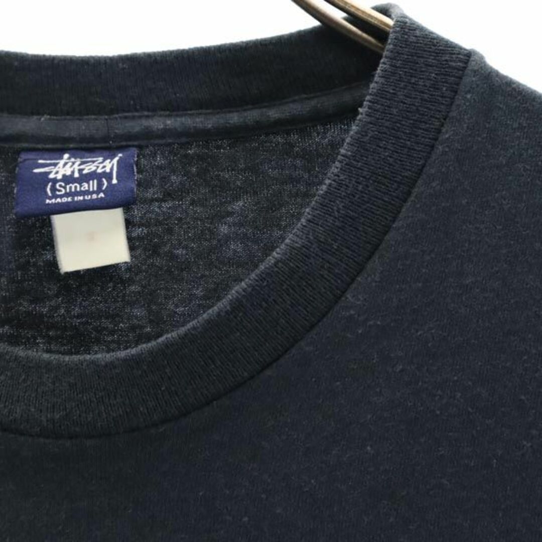 STUSSY ステューシー Tシャツ サイズ:XL 90s OLD STUSSY オールドステューシー 紺タグ ストックロゴ リンガー Tシャツ USA製 イエロー トップス カットソー 半袖 90年代 【メンズ】