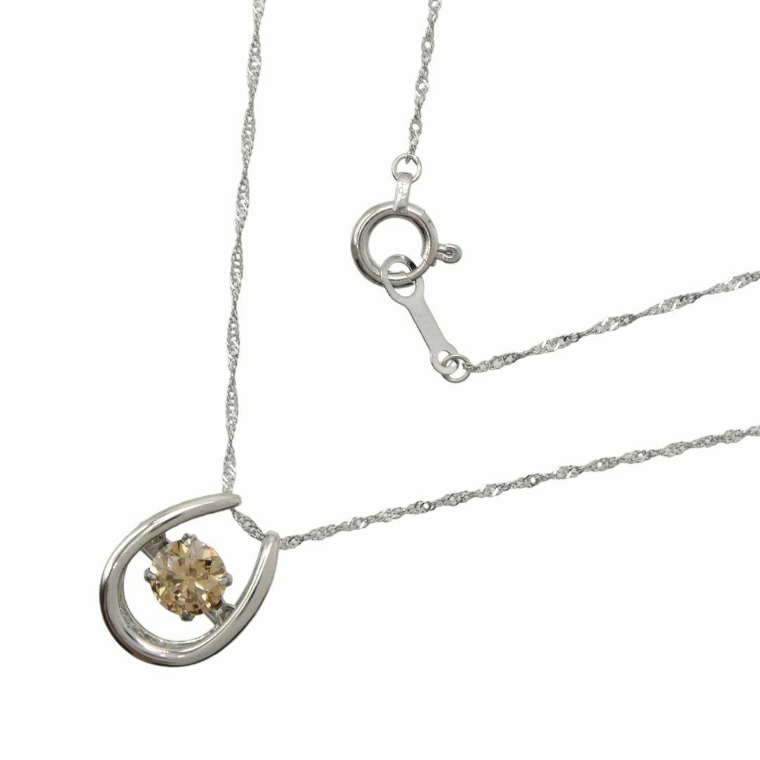 シンプルでおしゃれ ネックレス Pt850/900 ダイヤ0.30ct ダンシング