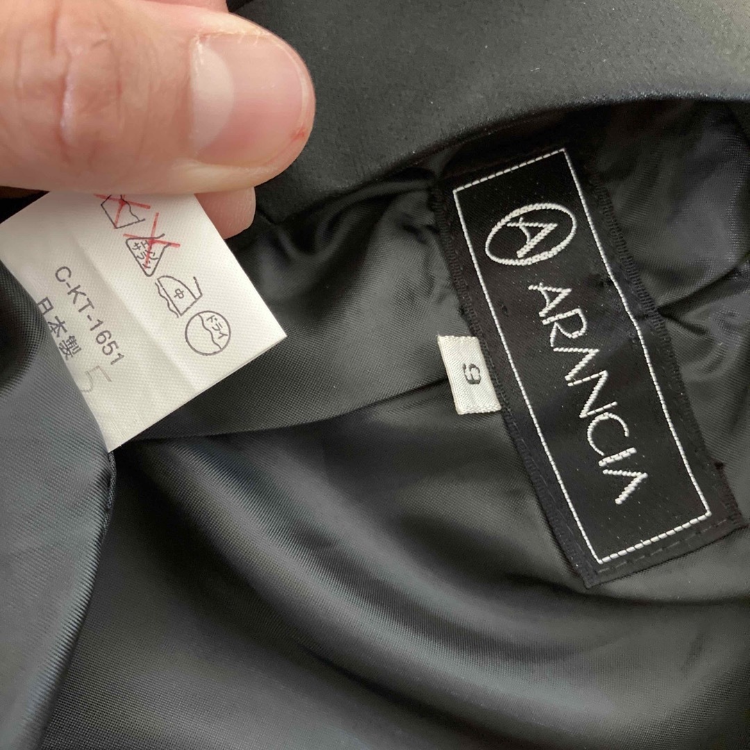 ARANCIA ブラック　フォーマル　スーツ　上下　レディース　9号　喪服 レディースのフォーマル/ドレス(礼服/喪服)の商品写真