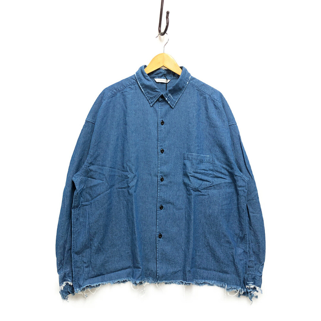 VICTIM ヴィクティム 23SS 品番 VTM-23-S-016 DAMEGE DENIM SHIRTS ダメージ デニム 長袖シャツ ブルー サイズL 正規品 / 31186