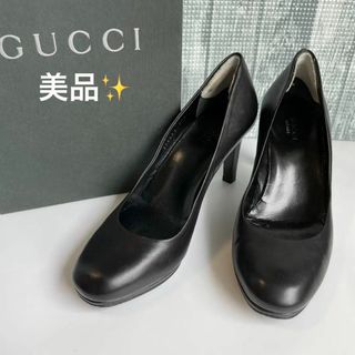 グッチ(Gucci)の【美品】GUCCI グッチ GGロゴ ラウンドトゥ ハイヒール 24.5㎝(ハイヒール/パンプス)