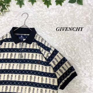 GIVENCHY　ブランドロゴ総柄ポロシャツ メンズ