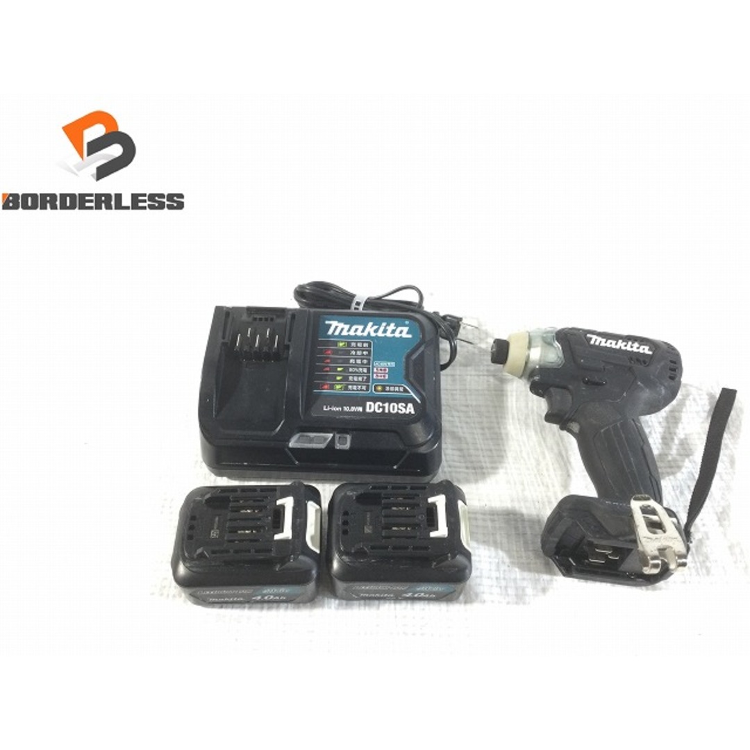 工具☆品☆makita マキタ 10.8V 充電式インパクトドライバ TD111D 4.0Ahバッテリー2個(BL1040B) 充電器(DC10SA)付 74472