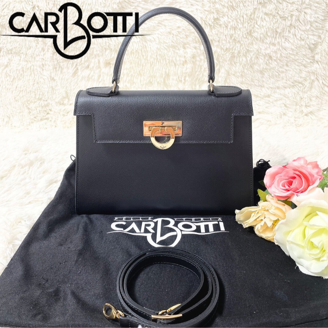 着画有 極美品 CARBOTTI エレナ 旧金具 ハンド ショルダー 2WAY