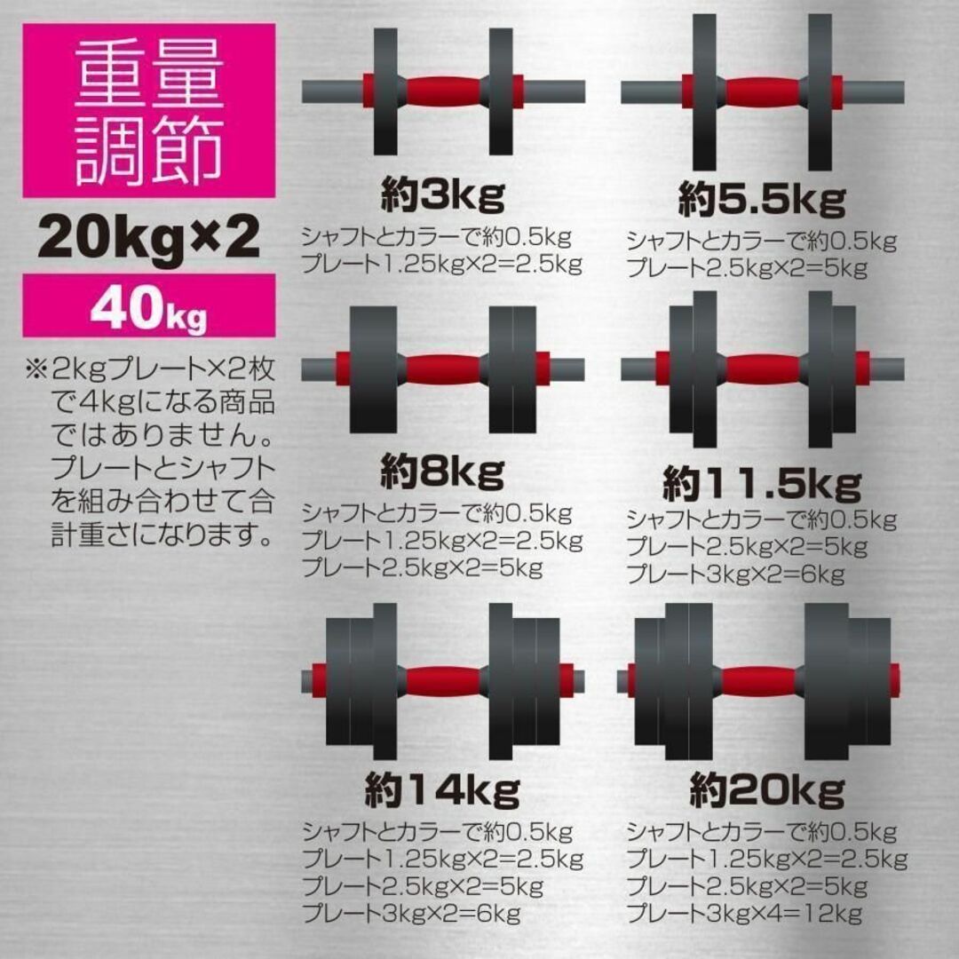 可変式ダンベル 40kg 多機能 3バージョン ケトルベル バーベル 1380 スポーツ/アウトドアのトレーニング/エクササイズ(トレーニング用品)の商品写真