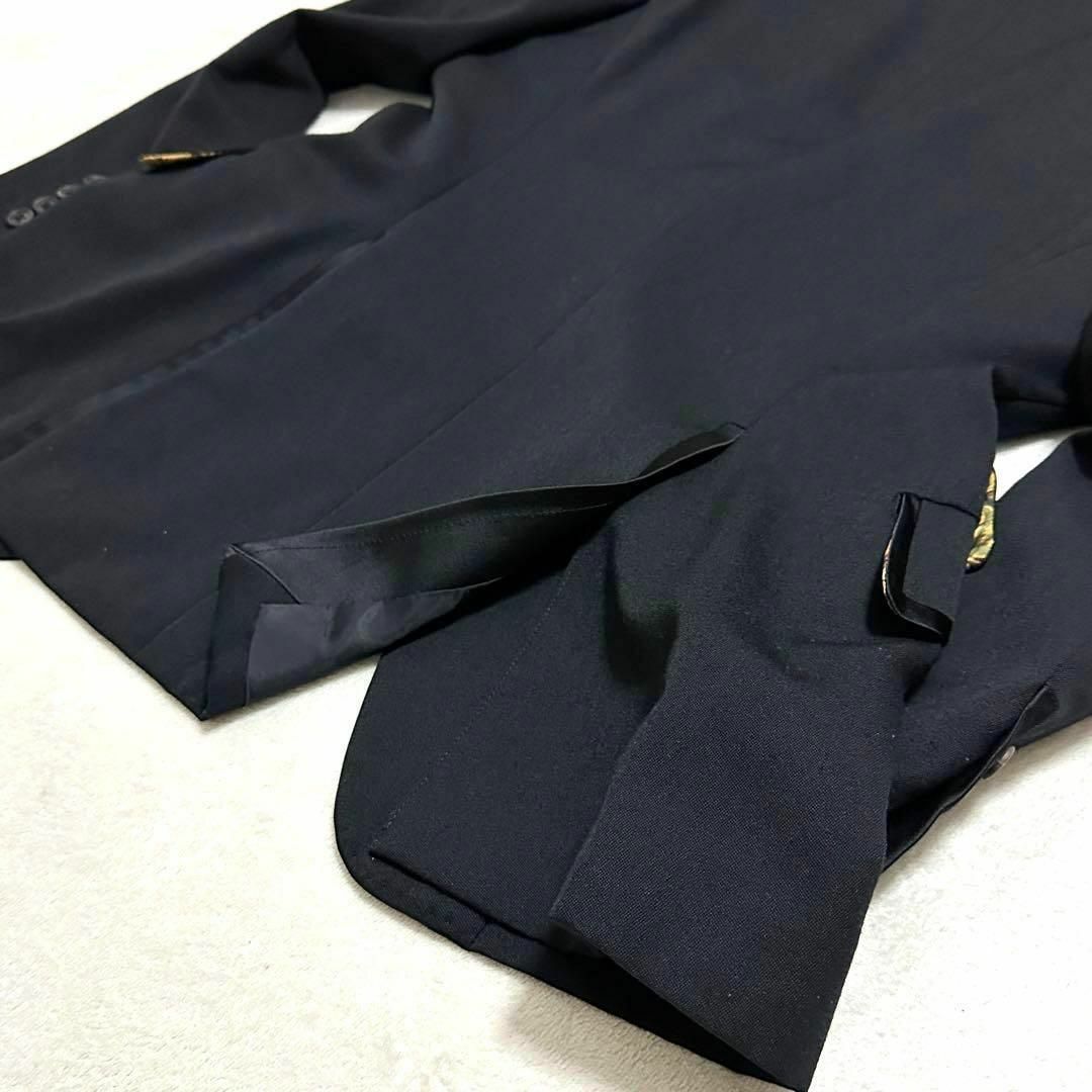 902美品 ポールスミス スーツセット 黒 花柄総裏地 Mサイズ 光沢縁取り
