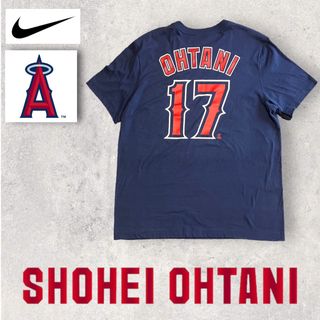 ナイキ(NIKE)の【激レア】大谷翔平　エンゼルス　Tシャツ　ネイビー　Lサイズ　MLB(Tシャツ/カットソー(半袖/袖なし))