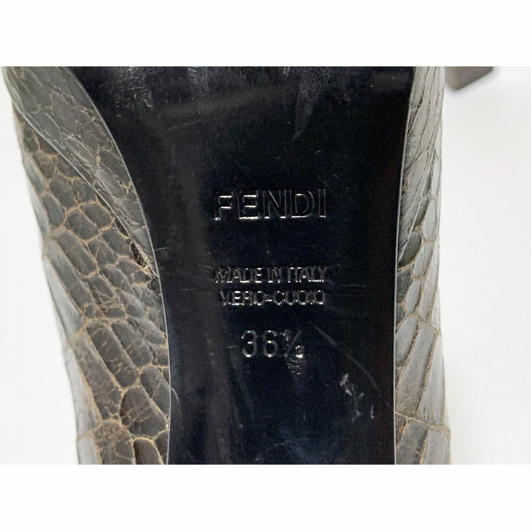 FENDI(フェンディ)のFENDI フェンディ 36.5≒23.5cm パンプス 型押し 茶 D1 レディースの靴/シューズ(ハイヒール/パンプス)の商品写真