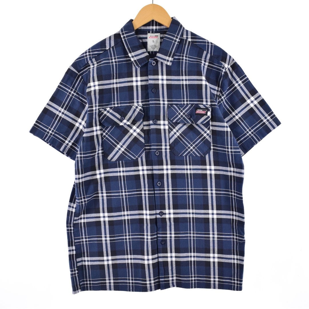 Dickies(ディッキーズ)の古着 ディッキーズ Dickies チェック柄 半袖 ワークシャツ メンズXL /eaa350020 メンズのトップス(シャツ)の商品写真