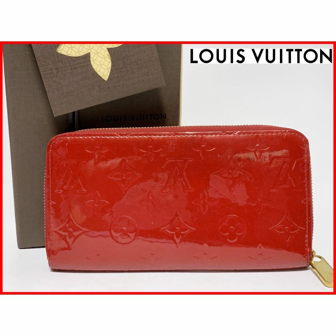 【人気沸騰】 ヴェルニ ルイヴィトン VUITTON LOUIS ジッピー 箱K3 赤 財布 財布