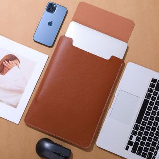 【特価セール】MacBookケース 13インチ PUレザーカバー ブラウン 茶(iPadケース)