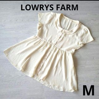 ローリーズファーム(LOWRYS FARM)のレディース　半袖ブラウス　M　シャツ　ローリーズファーム　オフホワイト　白(シャツ/ブラウス(半袖/袖なし))