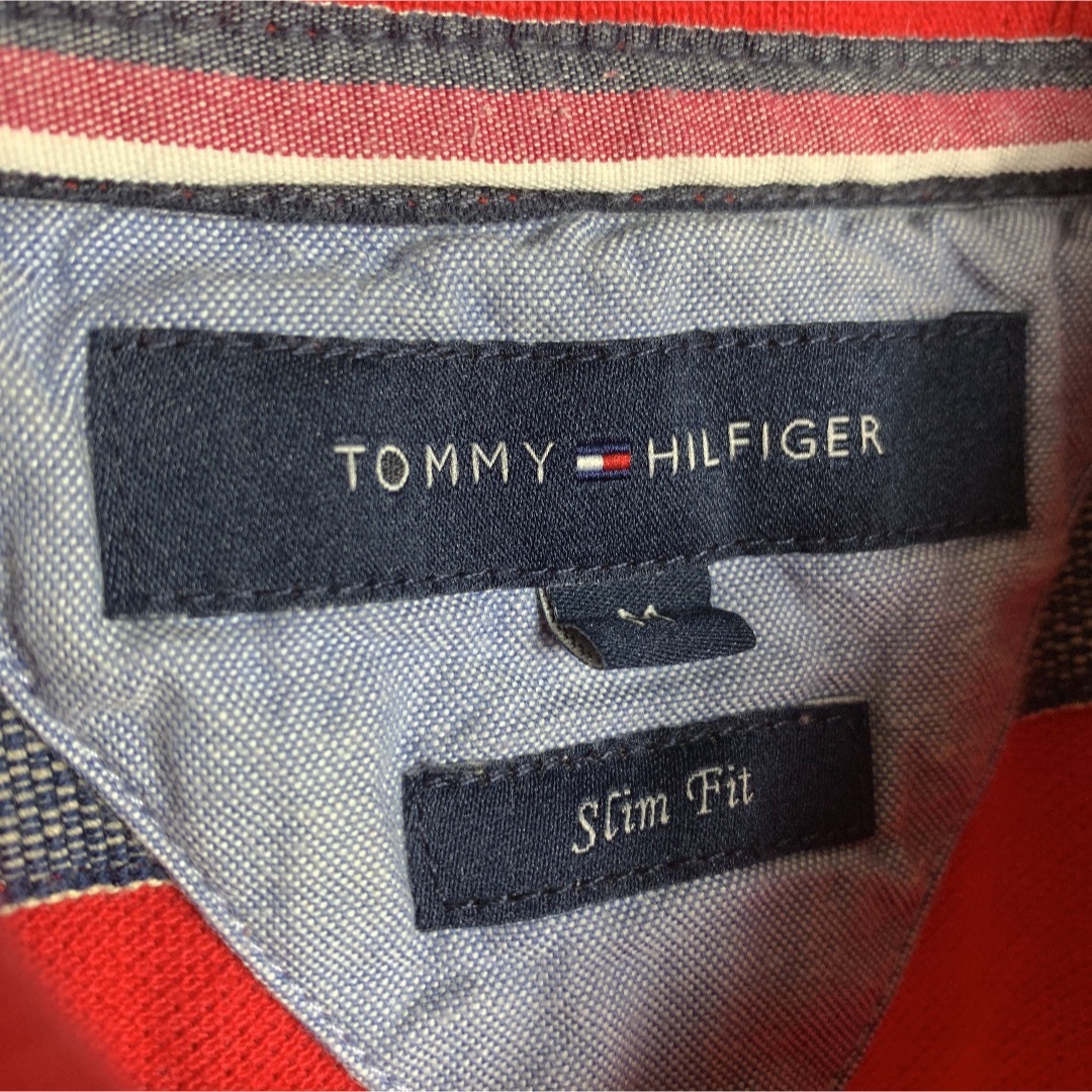 TOMMY HILFIGER(トミーヒルフィガー)の【ヴィンテージ】トミーヒルフィガー 古着 90s ポロシャツ 赤 ゴルフ着 刺繍 メンズのトップス(ポロシャツ)の商品写真