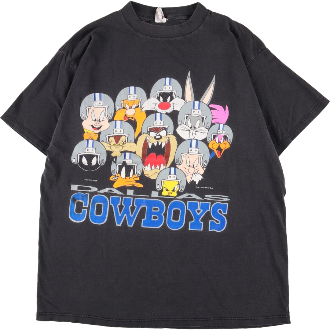 90s USA製 NFL オフィシャル カウボーイズ プリント 長袖Tシャツ L