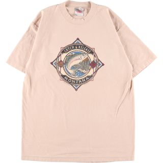 古着 90年代 オニータ ONEITA 魚柄 アニマルプリントTシャツ USA製 メンズL ヴィンテージ /eaa347527(Tシャツ/カットソー(半袖/袖なし))