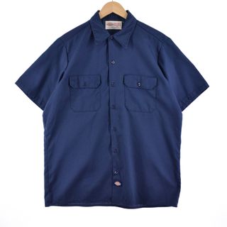 ディッキーズ(Dickies)の古着 90年代 ディッキーズ Dickies 半袖 ワークシャツ USA製 メンズL ヴィンテージ /eaa349542(シャツ)