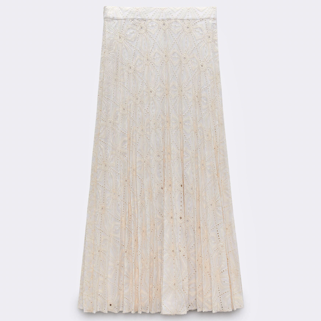 ZARA - 新品 ZARA エンブロイダリー プリーツスカート XSサイズの通販