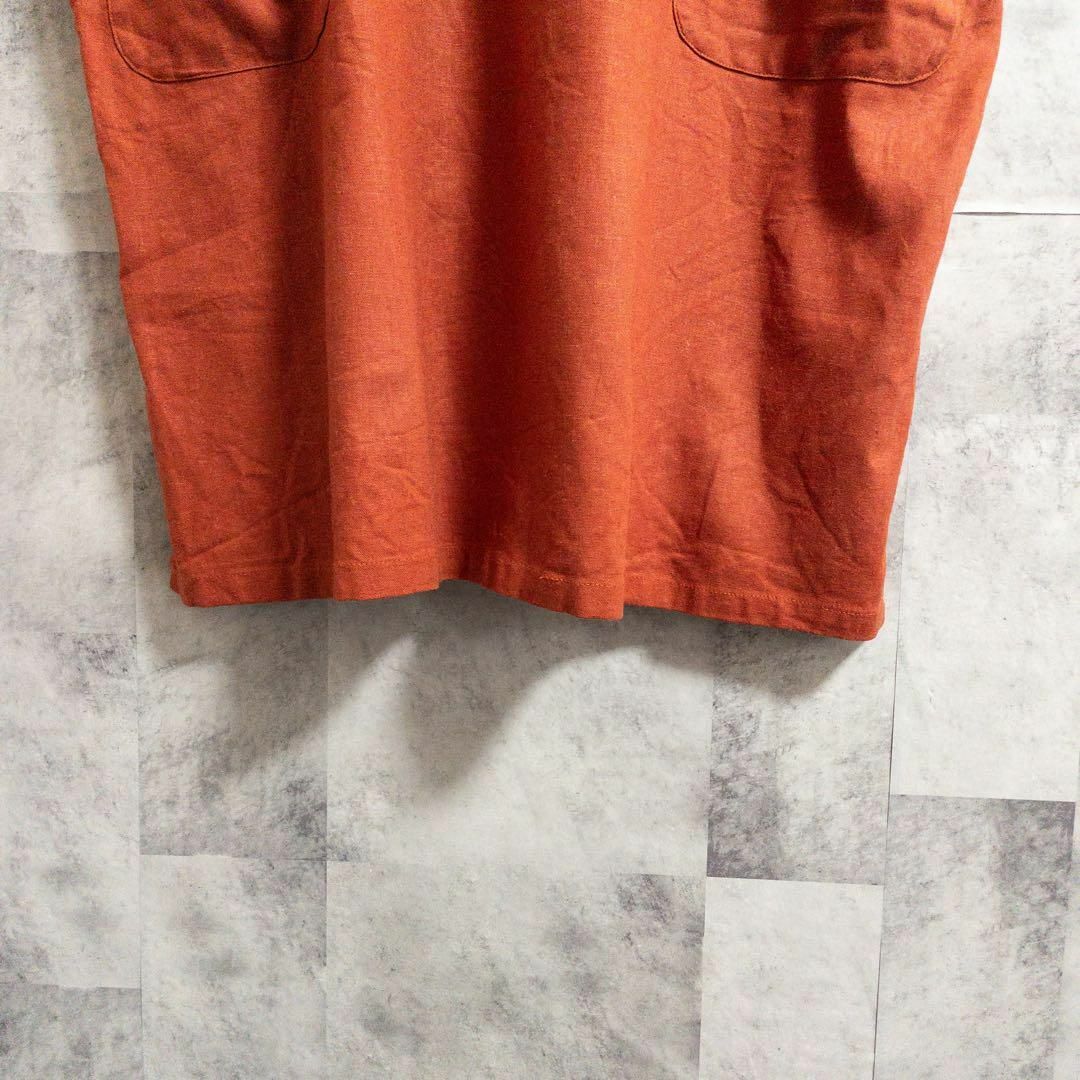 【美品】ワンピース　オレンジ　３L　ゆったりサイズ　ポケットあり　即日発送 レディースのワンピース(ひざ丈ワンピース)の商品写真