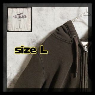 ホリスター(Hollister)の【美品】HOLLISTER　パーカー　サイズL　ブラウン　ロゴ有　即日発送(パーカー)