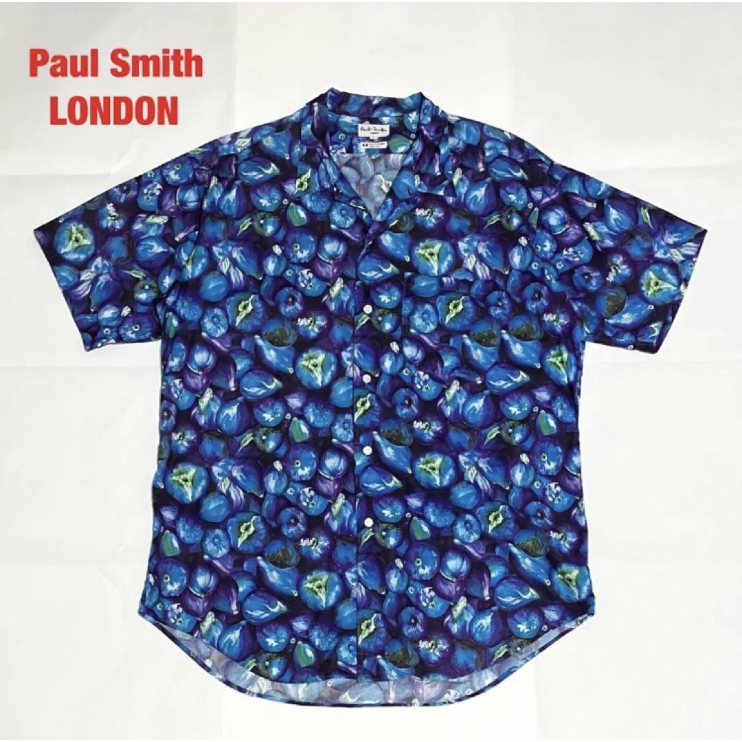 Paul Smith LONDON　総柄シャツ　ブルーベリー柄　80s　90s | フリマアプリ ラクマ